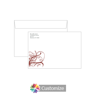 Custom Ornate Ribbons Envelopes for Wedding Thank You Card