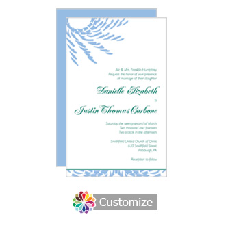 Spiral Wave 5 x 7.875 Flat Card Wedding Invitation