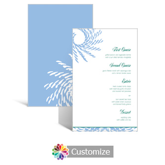 Spiral Wave 5 x 7.875 Rectangle Flat Wedding Menu