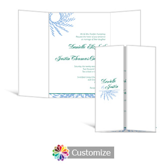 Spiral Wave 5 x 7 Gate-Fold Wedding Invitation