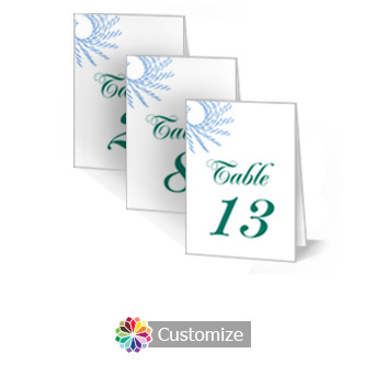 Spiral Wave 3.5 x 5 Large Folded Wedding Table Number