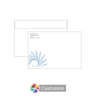 Custom Spiral Wave Envelopes for Wedding Thank You Card