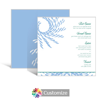 Spiral Wave 5.875 x 5.875 Square Wedding Menu