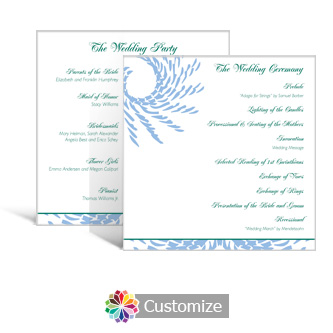 Spiral Wave 5.875 x 5.875 Square Wedding Program