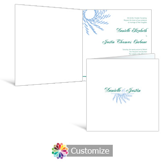 Spiral Wave 6 x 6 Square Folded Wedding Invitation