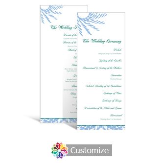 Spiral Wave 3.625 x 8.875 Tea-Length Wedding Program