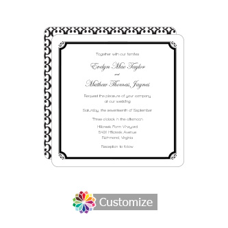Rounded Monarch 5.875 x 5.875 Square Wedding Invitation