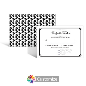 Monarch 5 x 3.5 RSVP Enclosure Card - Dinner Choice