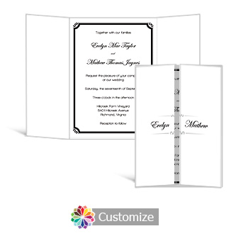 Monarch 5 x 7 Gate-Fold Wedding Invitation