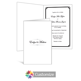 Monarch 5 x 7.875 Half-Fold Wedding Invitation