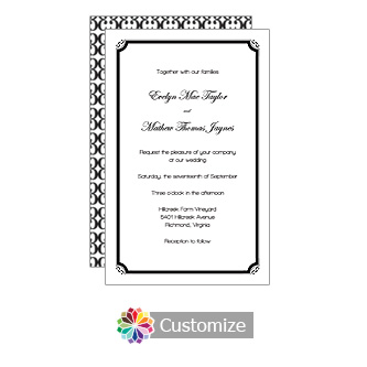 Monarch 5 x 7.875 Flat Wedding Invitation Card