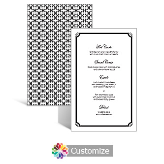Monarch 5 x 7.875 Rectangle Flat Wedding Menu
