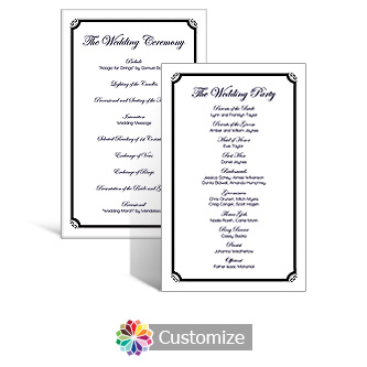 Monarch 5 x 7.875 Flat Wedding Program