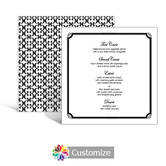 Monarch 5.875 x 5.875 Square Wedding Menu