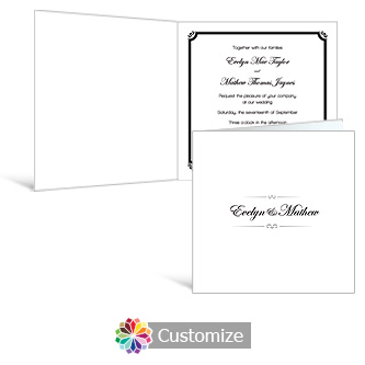 Monarch 6 x 6 Square Folded Wedding Invitation