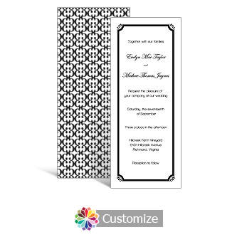 Monarch 3.625 x 8.875 Tea-Length Wedding Invitation