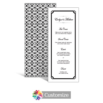 Monarch 3.625 x 8.875 Tea-Length Wedding Menu