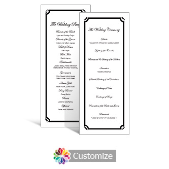 Monarch 3.625 x 8.875 Tea-Length Wedding Program