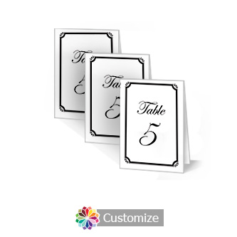 Monarch 2.5 x 3.5 Folded Wedding Table Number