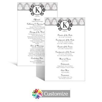 Monogram 5 x 7.875 Flat Wedding Program