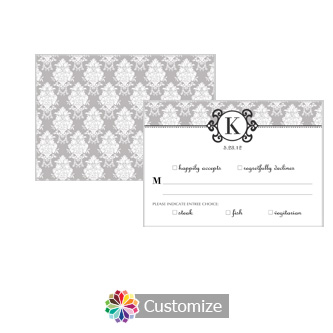 Monogram 5 x 3.5 RSVP Enclosure Card - Dinner Choice