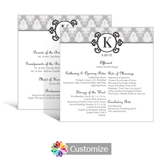 Monogram 5.875 x 5.875 Square Wedding Program