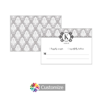 Monogram 5 x 3.5 RSVP Enclosure Card - Reception