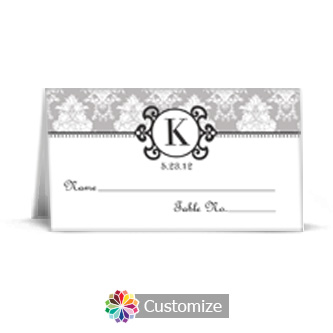 Monogram 3.5 x 2 Wedding Place Card