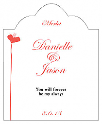 Orchid Scalloped Vertical Big Rectangle Wedding Labels 