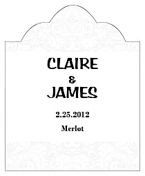 Paisley Scalloped Vertical Big Rectangle Wedding Labels