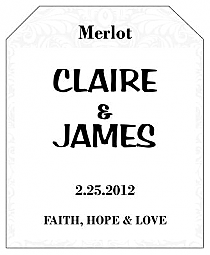 Paisley Wine Wedding Label