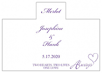 Personalized Always Swirly Rectangle Wine Wedding Label 4.25x3