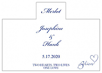 Personalized Believe Swirly Rectangle Wine Wedding Label 4.25x3