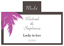 Personalized Caribbean Beach Rectangle Wine Wedding Label 4.25x3