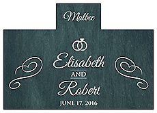 Personalized Chalkboard Rings Rectangle Wine Wedding Label 4.25x3