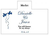 Personalized Doves Rectangle Wine Wedding Label 4.25x3