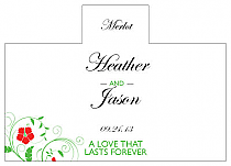 Personalized Flowers Rectangle Wine Wedding Label 4.25x3