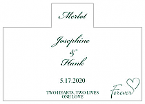 Personalized Forever Swirly Rectangle Wine Wedding Label 4.25x3