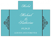 Personalized Glamorous Rectangle Wine Wedding Label 4.25x3 