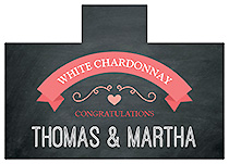 Personalized Hearts of Love Chalkboard Style Rectangle Wine Wedding Label 4.25x3