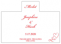 Personalized Love Swirly Rectangle Wine Wedding Label 4.25x3