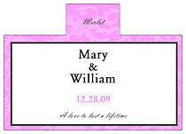 Personalized Magnolia Rectangle Wine Wedding Label 4.25x3