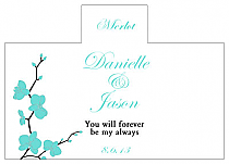 Personalized Summer Orchid Rectangle Wine Wedding Label 4.25x3