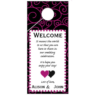 Swirl Pattern Wedding Door Hanger 4x9