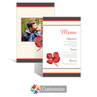 Polka 5 x 7.875 Rectangle Flat Wedding Menu