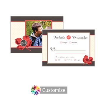 Polka 5 x 3.5 RSVP Enclosure Card - Dinner Choice