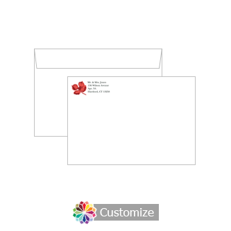 Custom Polka Floral Envelopes for Wedding Thank You Card