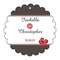 Polka Scalloped Circle Wedding Hang Tag