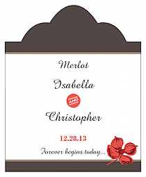 Polka Scalloped Vertical Big Rectangle Wedding Labels