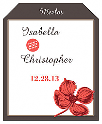 Polka Wine Wedding Label